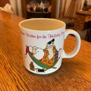 Vintage Humorous Relaxing Santa Claus Coffee Cup Mug by Russ